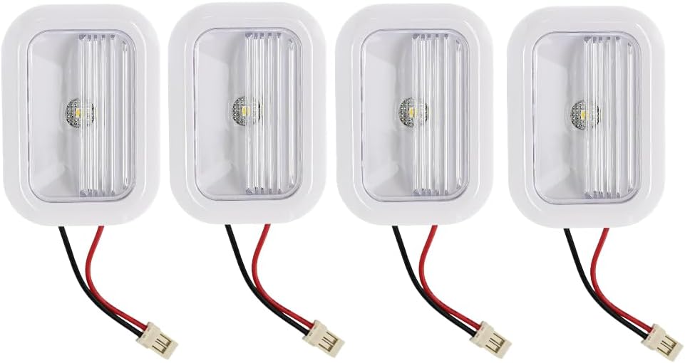 Refrigerator Parts W10695459 Refrigerator LED Light Module Assembly Compatible for Whirlpool Maytag,Refrigerator LED Light Board Replaces W10843353,W11126053, W10660728, W10279030, W11205083 (4PCS)