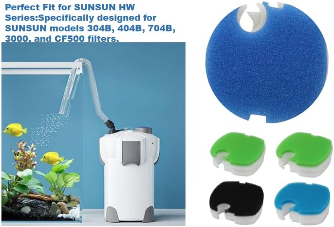 Replacement Canister Filter Pads Compatible with SUNSUN HW-304B/404B/704B/3000 CF500 Aquarium Filter Media Tank Filter Universal Floss