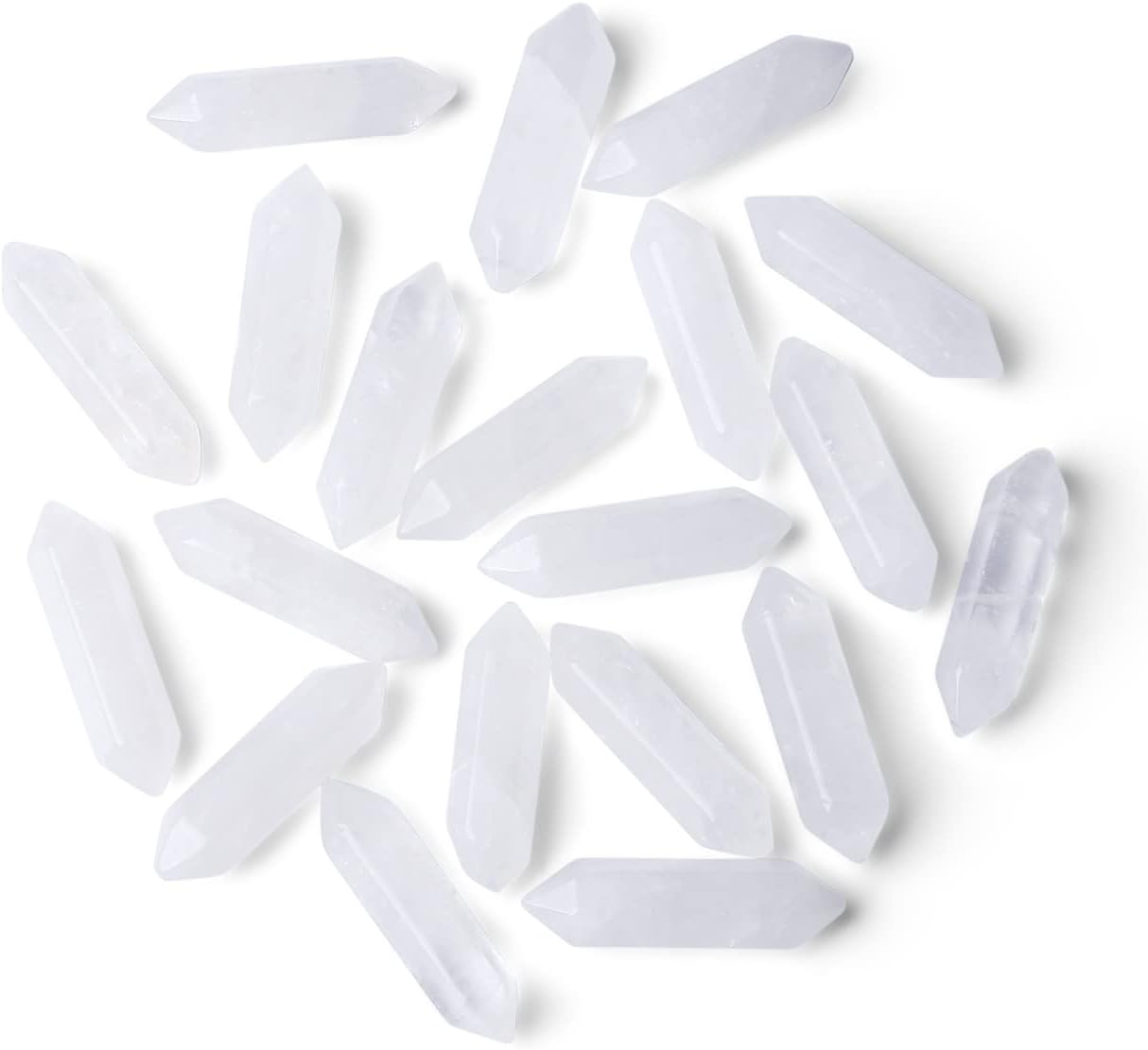 ZHIYUXI Clear Quartz Crystals Healing Crystals Gemstone Quartz Crystal Wand Protection Crystals Bulk Crystals Tumbled Polished Crystal Set Energy Reiki Wholesale Meditation DIY Decor 10 Pcs