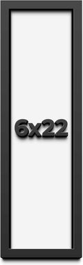 6x22 Shadow Box Frame Black | 1 Inch Deep Solid Wood Shadowbox Display Frame | UV Resistant Acrylic Plexiglass, Acid Free Backing, and Hanging Hardware | Dugan Picture Frame Style