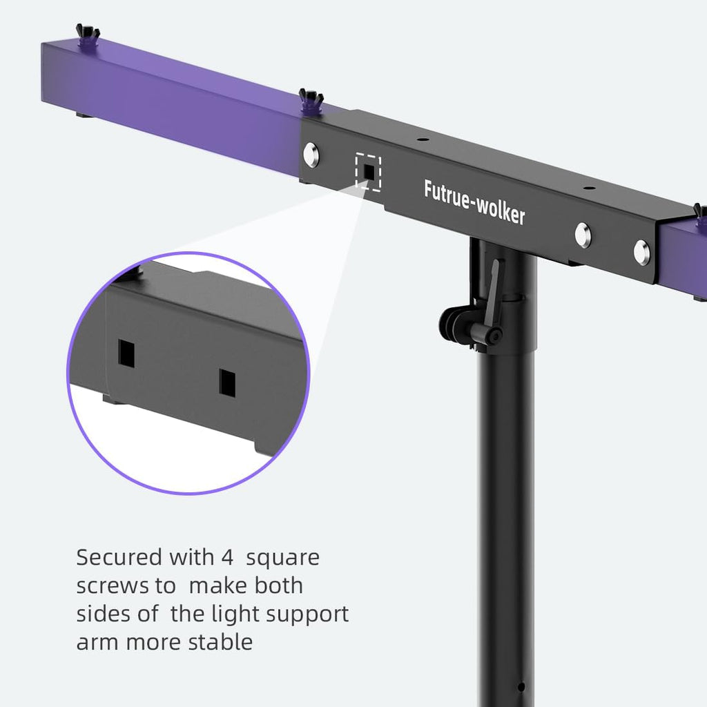 DJ Lighting T-Bar 5 Lights Portable Extension Crossbar Mount 38 inches long for 35mm Tripod Stand Heavy Duty for Stage, Par Light Support 60lbs without Stand