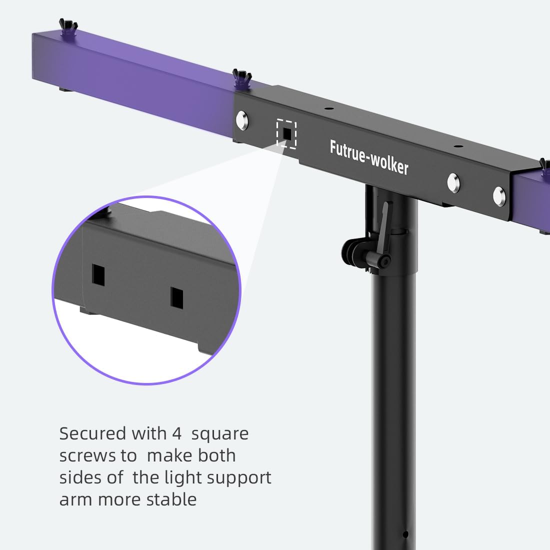 DJ Lighting T-Bar 5 Lights Portable Extension Crossbar Mount 38 inches long for 35mm Tripod Stand Heavy Duty for Stage, Par Light Support 60lbs without Stand