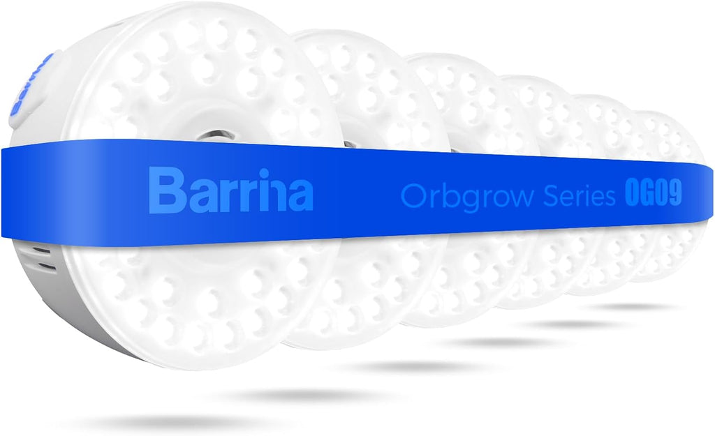Barrina Orbgrow OG09 Puck LED Grow Light, 5000K 54W(6 x 9W, 810 Watt Equiv), Plant Lights for Indoor Plants Full Spectrum, Magnetic & Linkable, Small Grow lamp, Perfect for Plant Shelf, 6 Packs