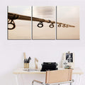 Living Room Decorations for Wall Fishing Tackle Pictures Black and White Wall Art 3 Pieces Printed on Canvas Artwork Gallery-Wrapped Vintage Paintings House Decor Framed Ready to Hang(42”WX20”H)