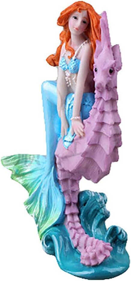 Aquarium Ornament - Seahorse Mermaid Decorations,Fish Tank Supplies Accessories,Mermaid Gifts for Girls, Mediterranean Princess Statue Home Decoration