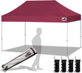 Eurmax USA 10'x15' Pop Up Canopy Tent Commercial Instant Canopies with Heavy Duty Roller Bag,Bonus 4 Sand Weights Bags (Burgundy)