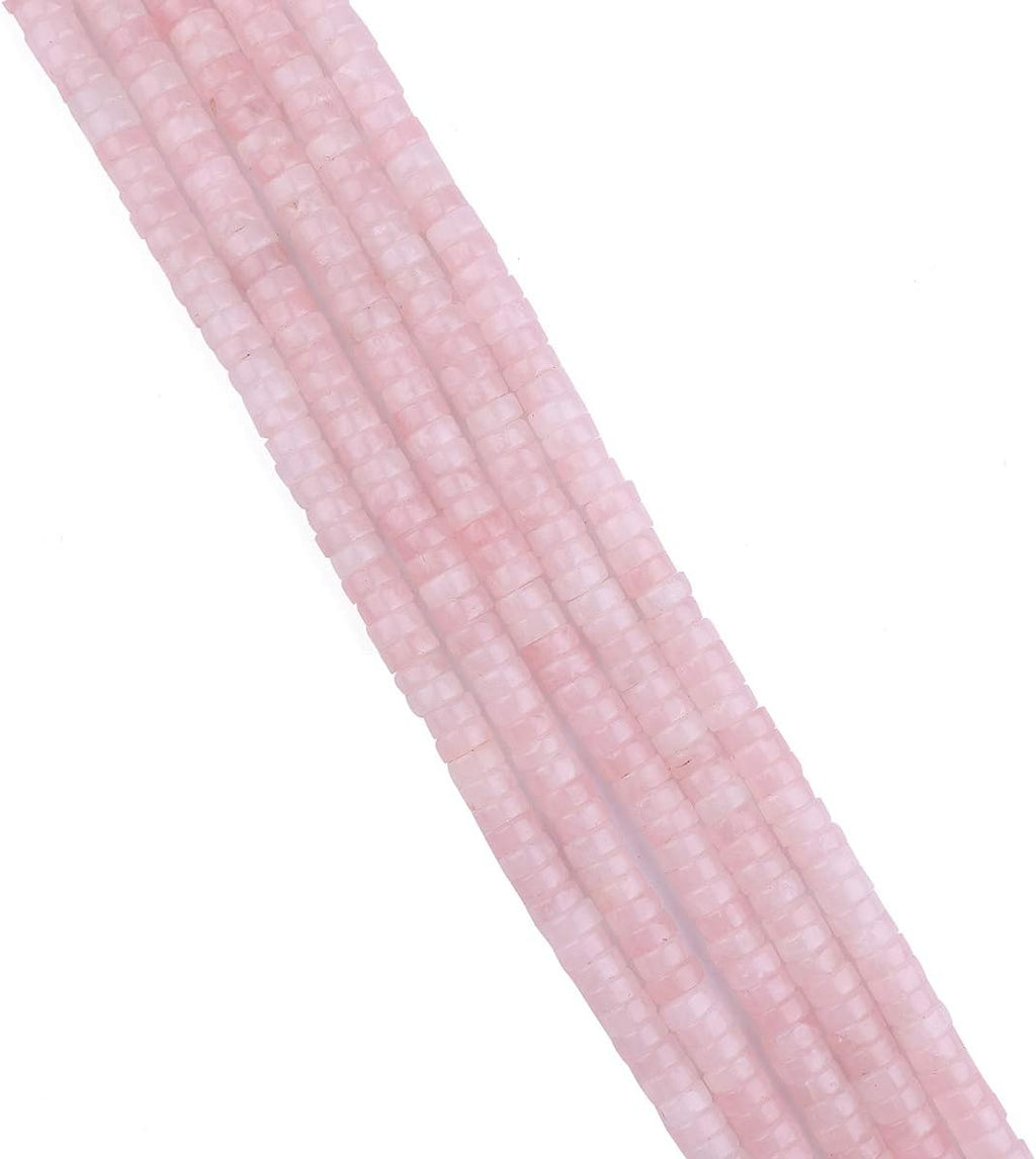 Natural Rose Quarts Crystal Spacer Beads Caps Loose Semi Gemstone for Beading Jewelry Making 6mmx3mm 38cm