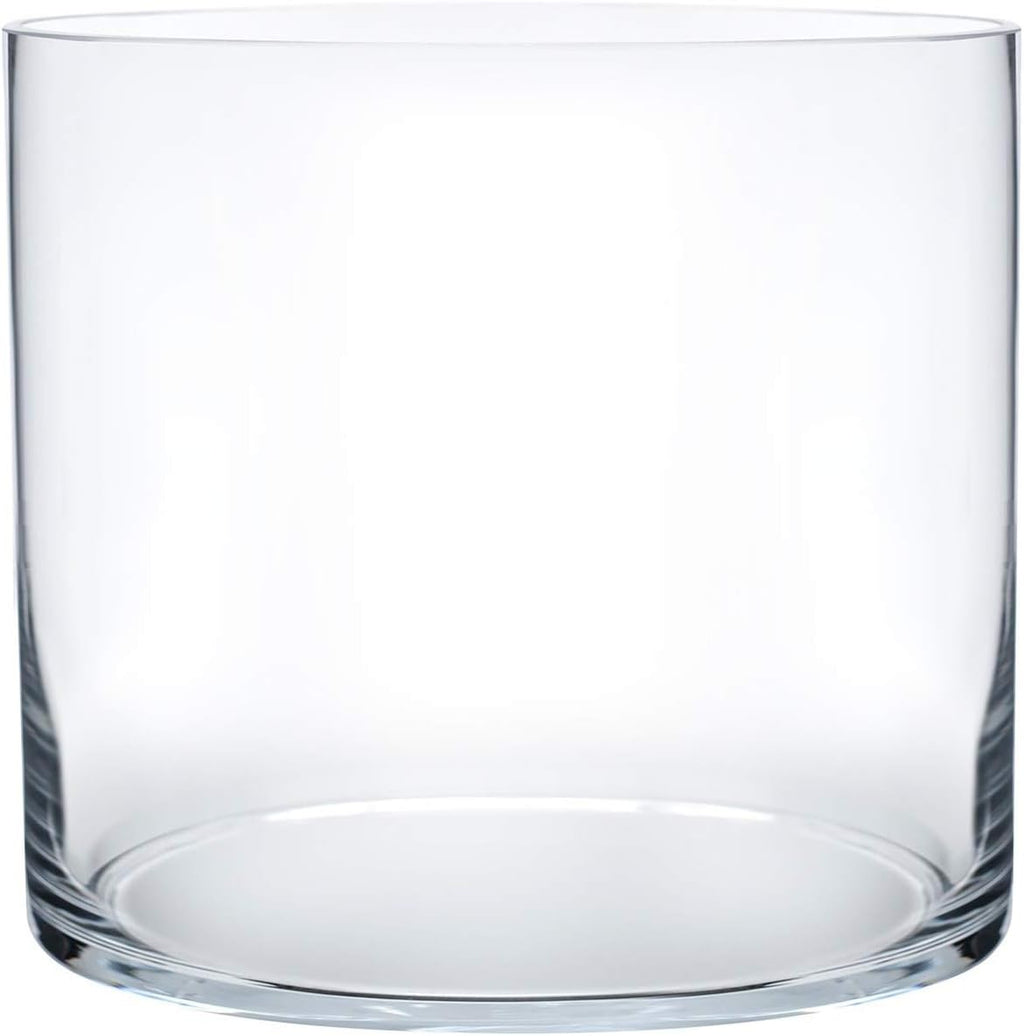 Royal Imports Flower Glass Vase Decorative Centerpiece for Home or Wedding - Cylinder Shape (4" Wide x 4" Tall, Clear)