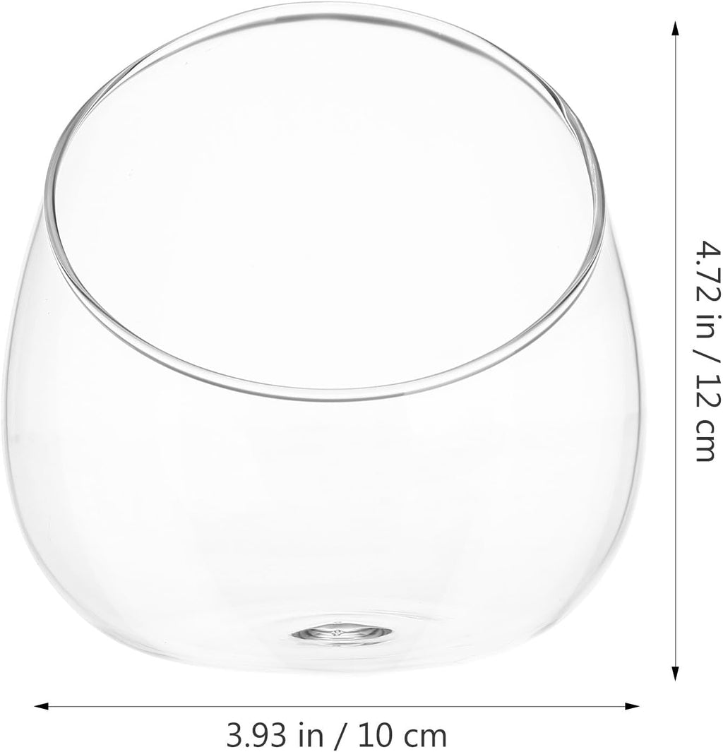 Yardwe 1PC Glass Terrarium Bowl Vase Slant Cut Bubble Bowl Glass Plant Terrarium Container Micro Landscape Planter for Succulent Plant