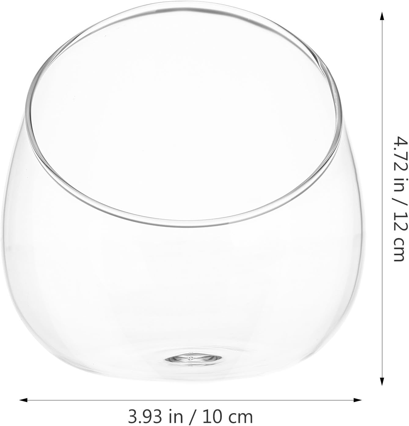 BESPORTBLE Slant Cut Glass Terrarium Bowl - Clear Glass Vase for Succulents, Air Plants, Cactus, Hydroponic Plants, Decorative Centerpiece, 4.72 X 4.72 X 3.93 Inch