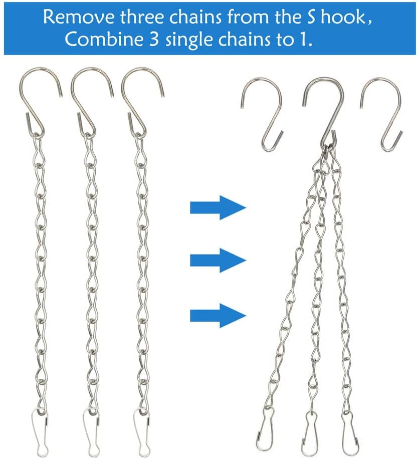 YINGFENG 10 Pack 9.5 Inch Silver Hanging Chains for Hanging Bird Feeders, Bird Houses, Planters, Baskets, Birdbaths, Lanterns, Wind Chimes, Billboards, Signs and Ornaments