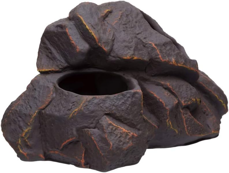 Plecoceramics Aquarium Ceramic Decorations Cave Betta Stone Decor - Aquarium Fish Tank Hideway Decor for breeding Cichlids Plecos Betta Toys Hideout (Magma Rock)