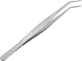 uxcell 10-Inch Stainless Steel Tweezers with Curved Pointed Serrated Tip
