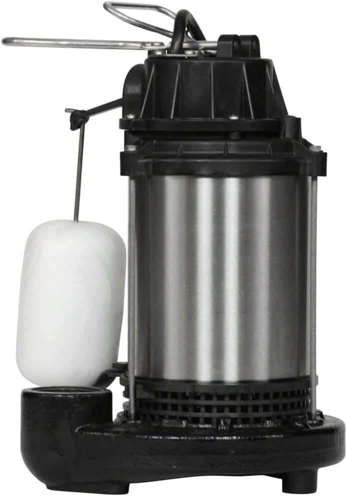 Wayne 58321-WYN3 CDU980E 3/4 HP Submersible Cast Iron and Stainless Steel Sump Pump with Integrated Vertical Float Switch, Large, Silver