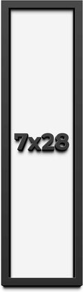 7x28 Shadow Box Frame Black | 1 Inch Deep Solid Wood Shadowbox Display Frame | UV Resistant Acrylic Plexiglass, Acid Free Backing, and Hanging Hardware | Dugan Picture Frame Style