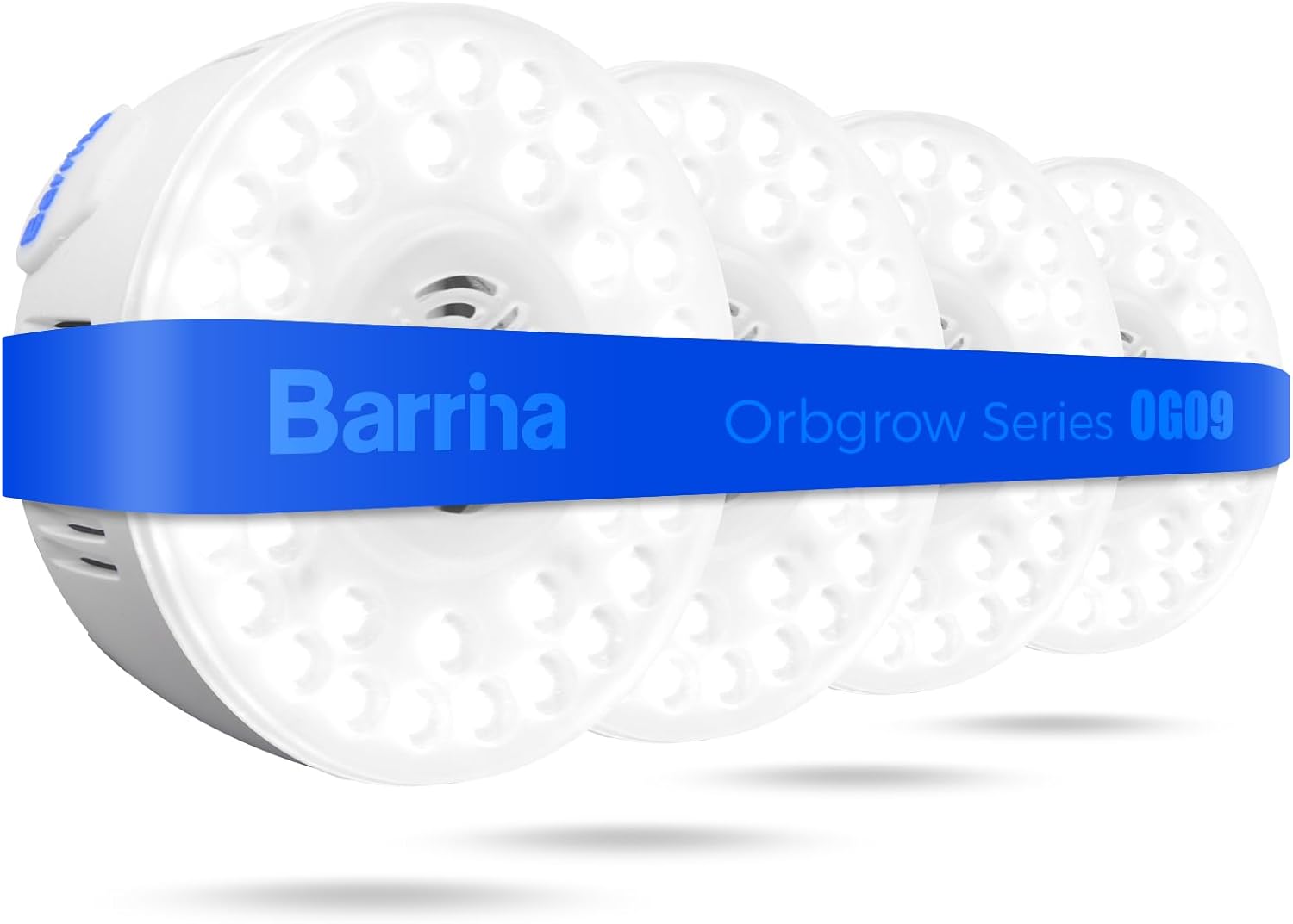 Barrina Orbgrow OG09 Puck LED Grow Light, 5000K 36W(4 x 9W, 540 Watt Equiv), Plant Lights for Indoor Plants Full Spectrum, Magnetic & Linkable, Small Grow lamp, Perfect for Plant Shelf, 4 Packs