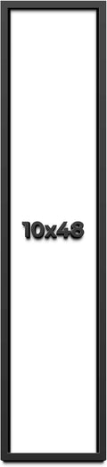 10x48 Shadow Box Frame Black | 1 Inch Deep Solid Wood Shadowbox Display Frame | UV Resistant Acrylic Plexiglass, Acid Free Backing, and Hanging Hardware | Dugan Picture Frame Style