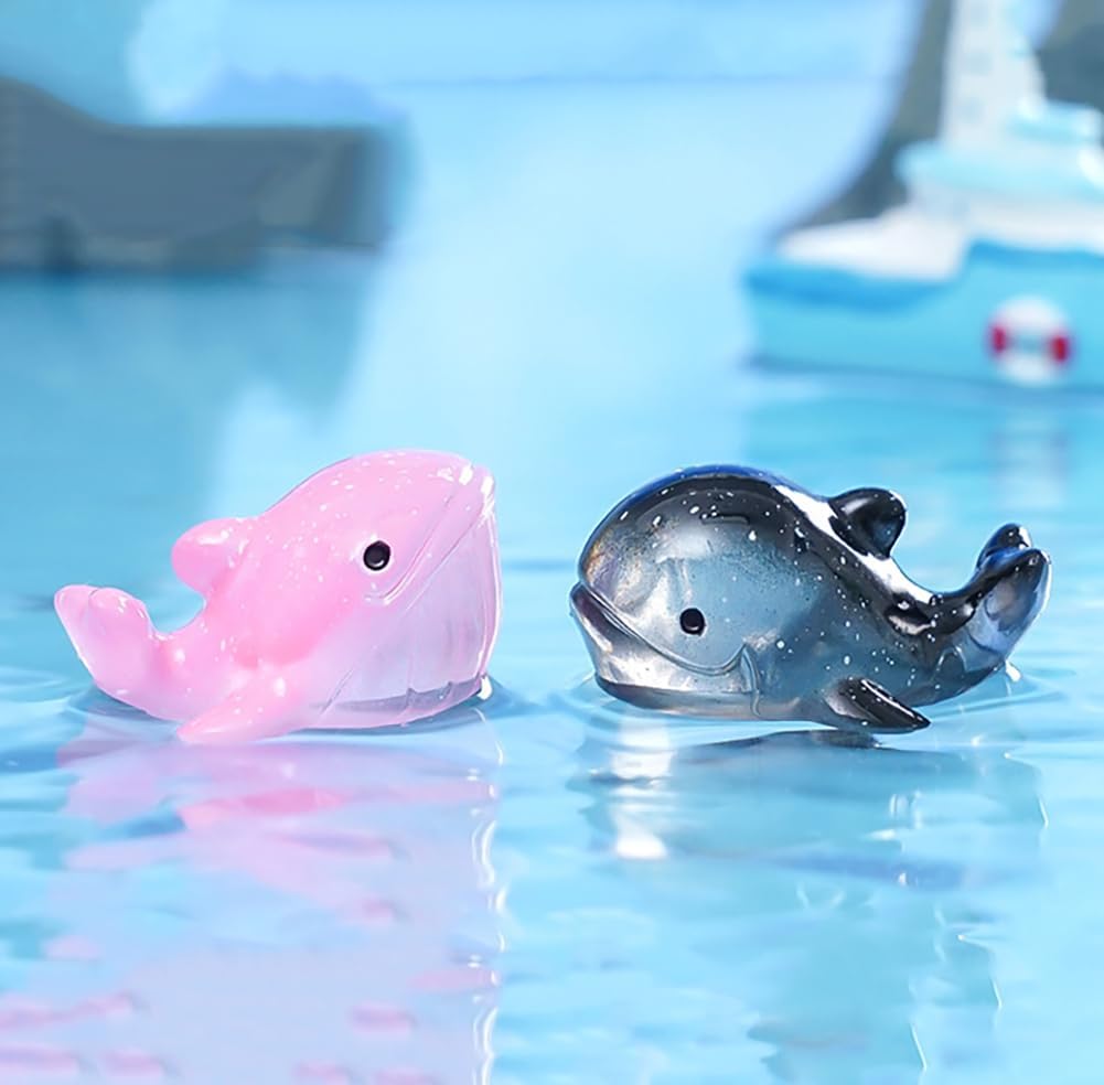 27 Pcs Cute Killer Whale Miniature Figurines Mini Whale Figurines for Terrarium Fish Tank Home Décor DIY Craft Project
