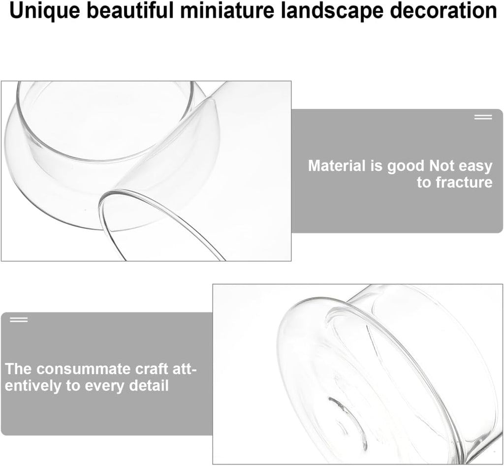 Hemoton Glass Display Dome,Clear Glass Dome for Micro Landscape DIY,Clear Cloche Bell Jar Terrarium Display Bottle,Decorative Case for Plants Succulents Fairy Lights Photos Medals