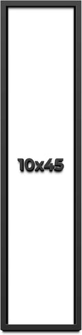 10x45 Shadow Box Frame Black | 1 Inch Deep Solid Wood Shadowbox Display Frame | UV Resistant Acrylic Plexiglass, Acid Free Backing, and Hanging Hardware | Dugan Picture Frame Style