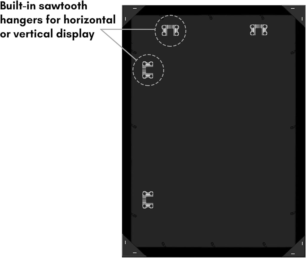 Americanflat 17x24 Picture Frame with Polished Plexiglass - Black Picture Frame - Wide Photo Frames Made of Engineered Wood for Vertical or Horizontal Wall Display - Epic Collection - Black
