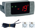 XR02CX-5DACBLS Digital Temperature Thermostat Controller,230V/50-60Hz Off Cycle Defrost with Probe for Refrigeration Fridge Freezers Coolers Cold Storage