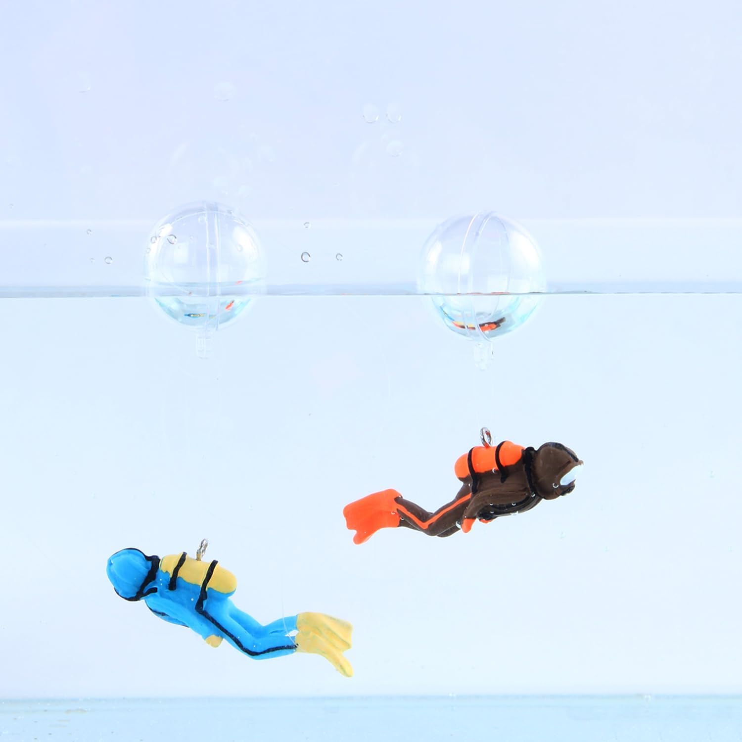 2pcs Diver Aquarium Decorations, Floating Fish Tank Decor Aquarium Diver with Floating Device Diver Figurines, Aquarium Ornament Fish Playmate Fish Tank Accessories