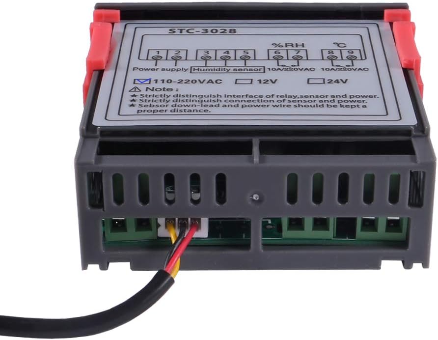 STC-3028 AC 110-220V 10A Digital Temperature Controller Dual Display Thermostat Thermoregulator Heating Cooling Switch Digital Hygrometer with SHT20 Probe (AC 110-220V)