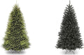 National Tree Company Artificial Full Christmas Tree, Green, Dunhill Fir, Includes Stand, 9 Feet & Company Artificial Full Christmas Tree, Black, North Valley Spruce, Includes Stand, 6.5 Feet