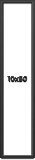 10x50 Shadow Box Frame Black | 1 Inch Deep Solid Wood Shadowbox Display | UV Resistant Acrylic Plexiglass, Acid Free Backing, and Hanging Hardware | Dugan Picture Style