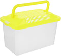 Portable Fish Tank Handheld Aquarium with Handle Transparent Turtle Box and Pet Hamster Carrier for Reptiles Tortoises and Small Pets 5.9X4.3X3.5 Inch