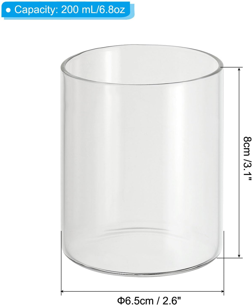PATIKIL Clear Glass Cylinder Vase, 3.1" Tall x 2.6" Dia, 200ml, Tabletop Flowers Vase, Floating Candle Holder, Modern, Transparent, Wedding, Graduation, Mother's Day, Women, Indoor, Drop Resistant