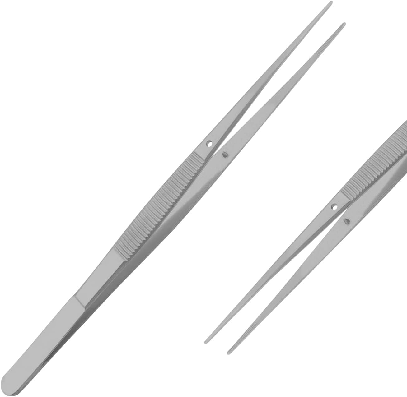 Fine Point - Micro Tweezers Forceps - Splinter Remover Pliers College Cotton Pliers Stainless Steel (Straight 6")