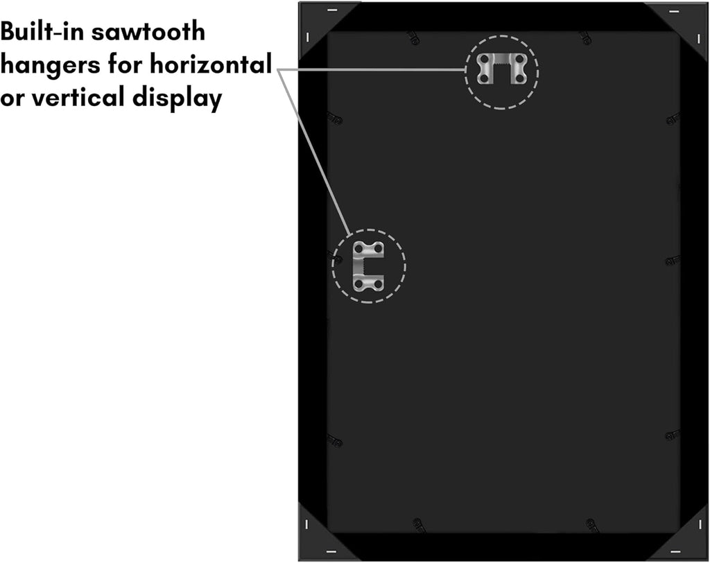 Americanflat 12x17 Picture Frame with Polished Plexiglass - Black Picture Frame - Wide Photo Frames Made of Engineered Wood for Vertical or Horizontal Wall Display - Epic Collection - Black