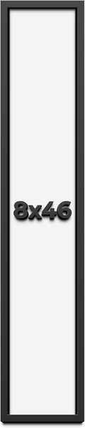 8x46 Shadow Box Frame Black | 1 Inch Deep Solid Wood Shadowbox Display Frame | UV Resistant Acrylic Plexiglass, Acid Free Backing, and Hanging Hardware | Dugan Picture Frame Style