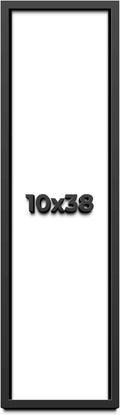 10x38 Shadow Box Frame Black | 1 Inch Deep Solid Wood Shadowbox Display Frame | UV Resistant Acrylic Plexiglass, Acid Free Backing, and Hanging Hardware | Dugan Picture Frame Style