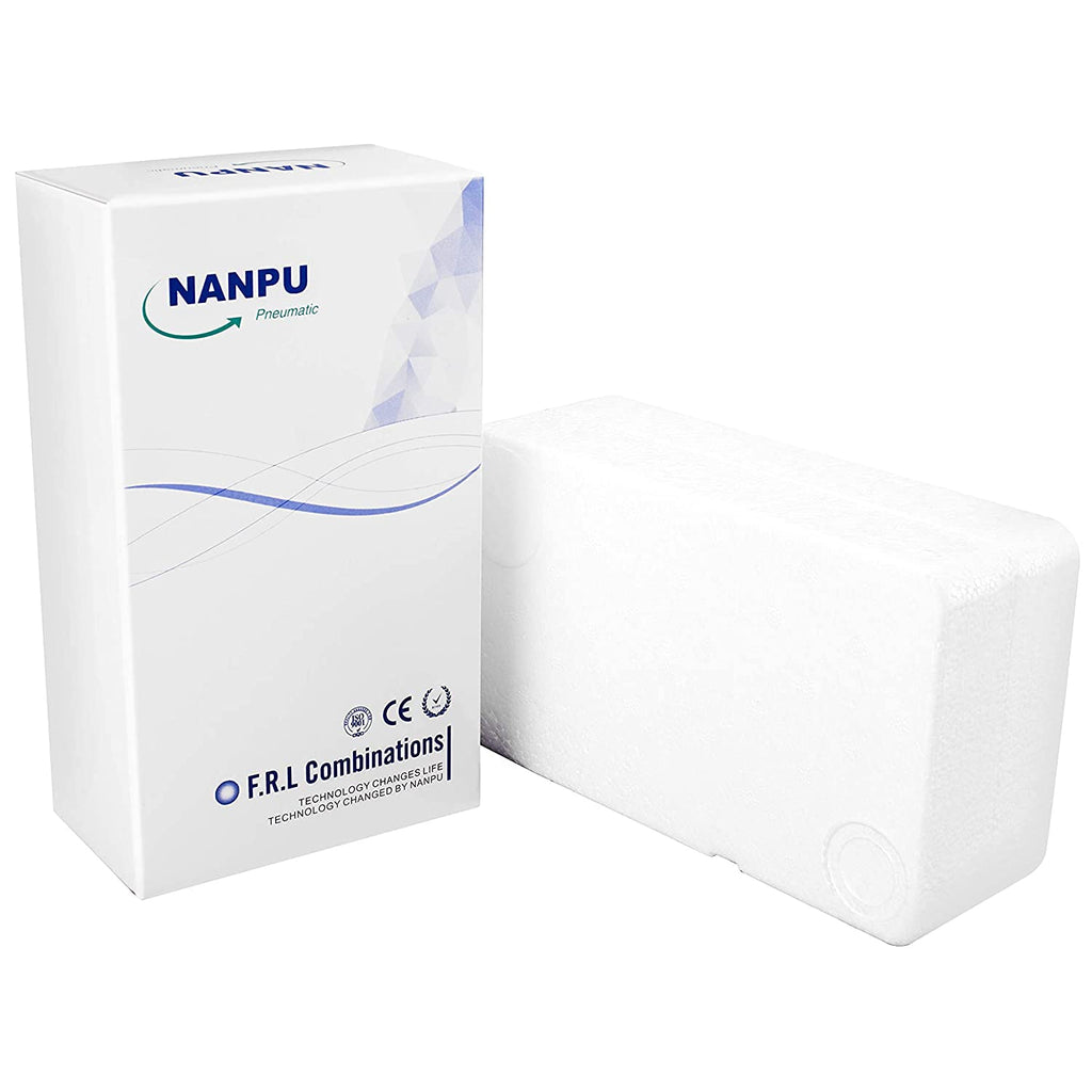 NANPU 1" NPT Air Drying System - Double Air Filters, Air Pressure Regulator Combo - Semi-Auto Drain, Poly Bowl