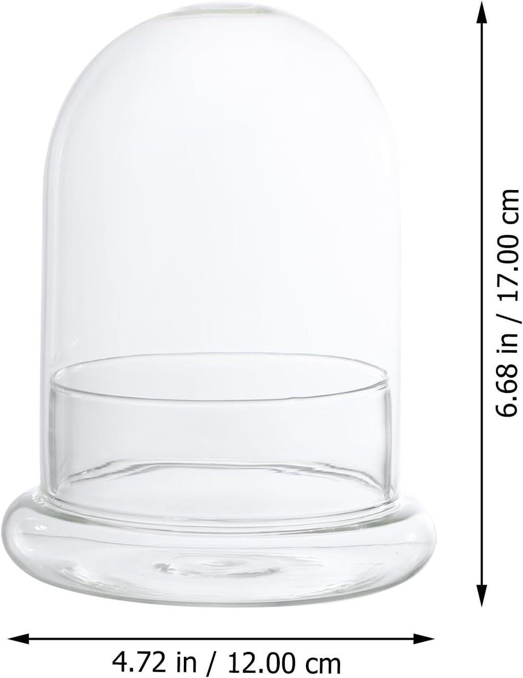 Yardwe Glass Dome with Air Hole, Glass Cloche Bell Jar with Base, Clear Glass Terrarium for Plant Flower Home Tabletop Display Centerpiece (No Plants)
