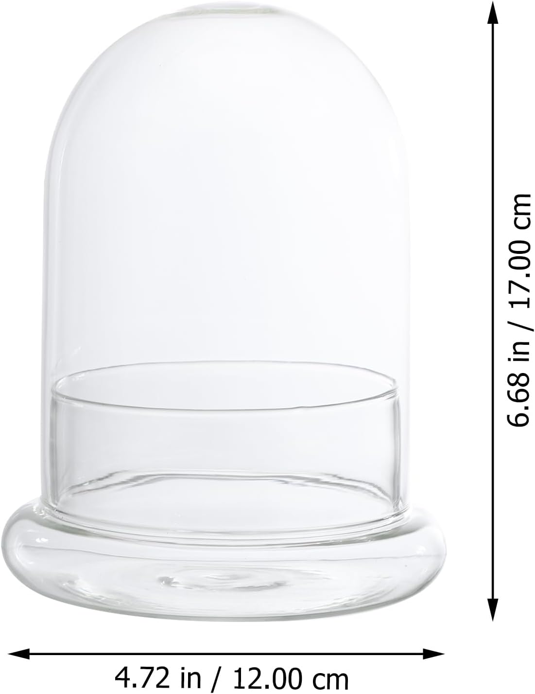 Yardwe Glass Dome with Air Hole, Glass Cloche Bell Jar with Base, Clear Glass Terrarium for Plant Flower Home Tabletop Display Centerpiece (No Plants)