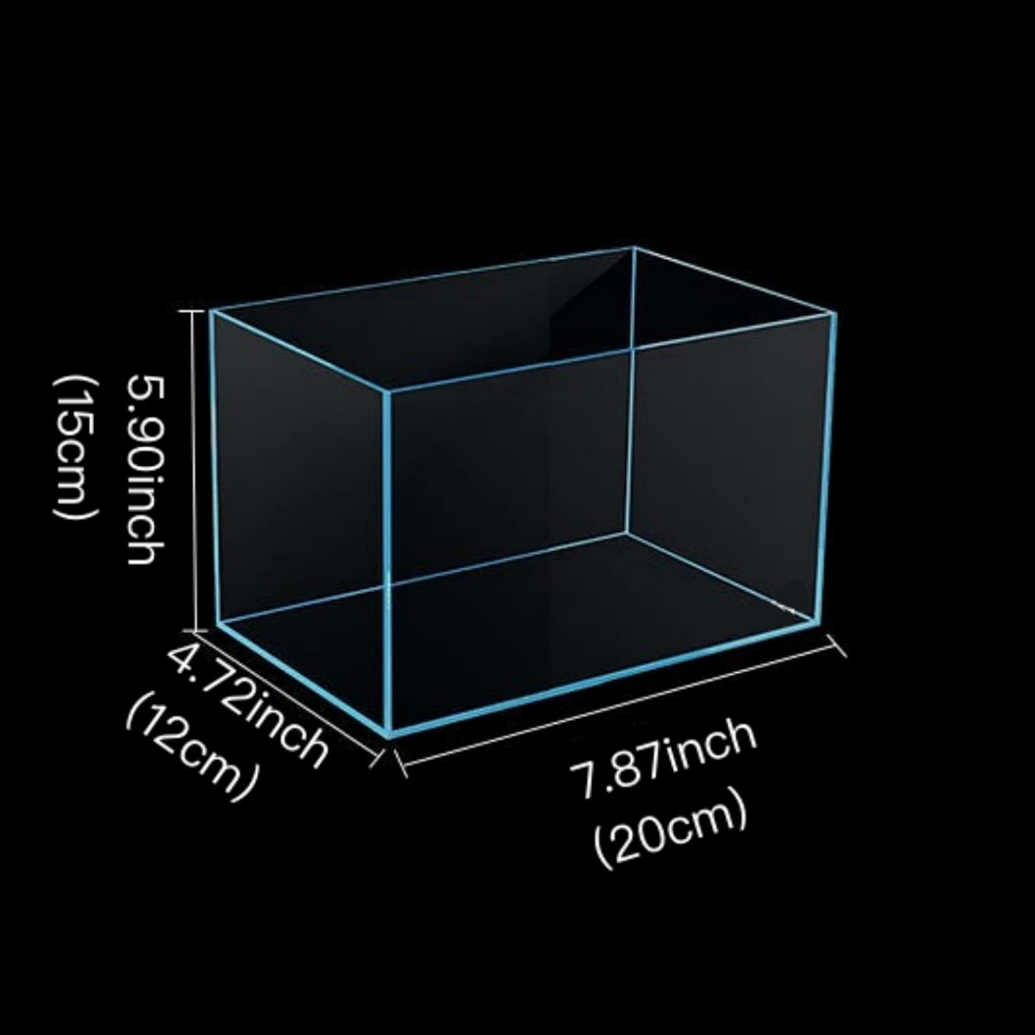 Small Nano Rimless Tank, Clear Glass Fish Tank, 1.1 Gallon, 7.8x5.5x5.9inch/20x14x15cm, Betta Fish Tank