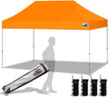 Eurmax USA 10'x15' Pop Up Canopy Tent Commercial Instant Canopies with Heavy Duty Roller Bag,Bonus 4 Sand Weights Bags (Orange)