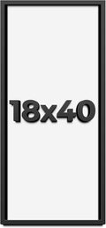 18x40 Shadow Box Frame Black | 1 Inch Deep Solid Wood Shadowbox Display Frame | UV Resistant Acrylic Plexiglass, Acid Free Backing, and Hanging Hardware | Dugan Picture Frame Style