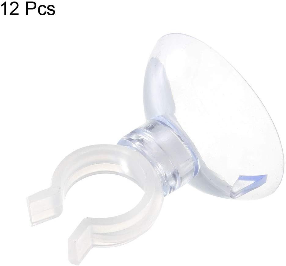 uxcell Aquarium Suction Cup Clips Airline Tube Holders Clamps for Fish Tank Clear 13mm 12Pcs