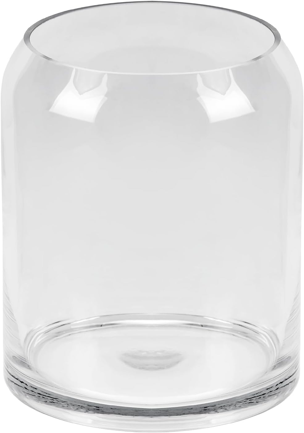 10" High 8" Wide Large Handmade Scandinavian Clear Glass Vase, Glass Flower Vase, Vase for Bouquet, Modern Glass Vase, Dome Glass Vase, Glass Terrariium, Hurricane, Centerpiece (Clear, 8"x10")