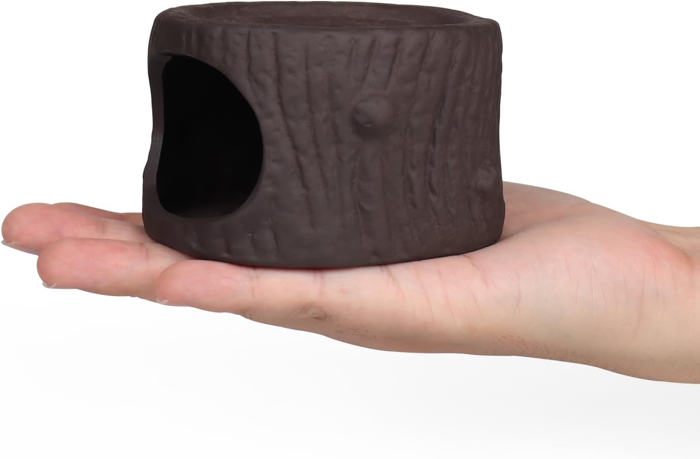 Aquarium Decorations Fish Tank Ceramic Clay Stump Decor for Betta Fish Goldfish Hiding Breeding Pass Through