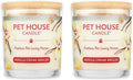 One Fur All Pet House Candle 2 Pack - Plant-Based/Soy - Clean Burning Scented, Long Lasting Pet Odor Candle for Home - Vanilla Crème Brulee