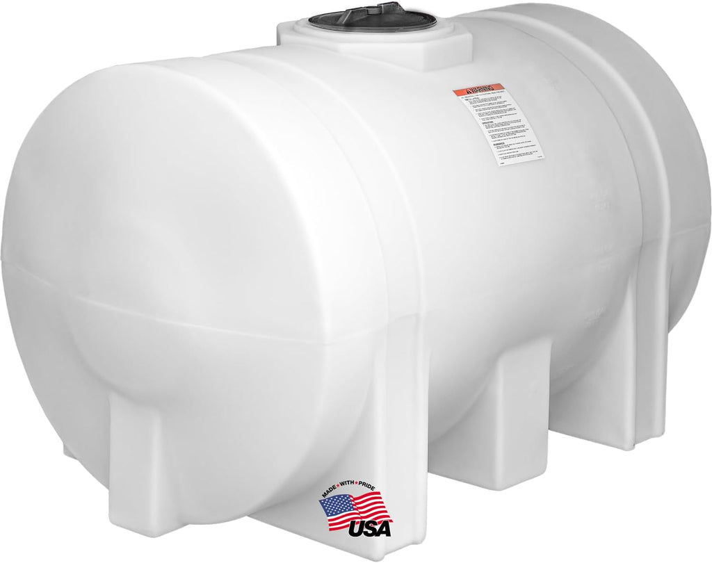 RomoTech 550 Gallon Polyethylene Storage Tank with Legs–Heavy-Duty Horizontal Water Storage Tank for Farms, Industrial or Chemical Use–UV-Resistant, Rustproof, BPA-Free Plastic Liquid Tank, 821242659