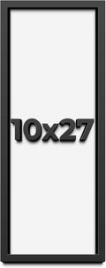 10x27 Shadow Box Frame Black | 1 Inch Deep Solid Wood Shadowbox Display Frame | UV Resistant Acrylic Plexiglass, Acid Free Backing, and Hanging Hardware | Dugan Picture Frame Style