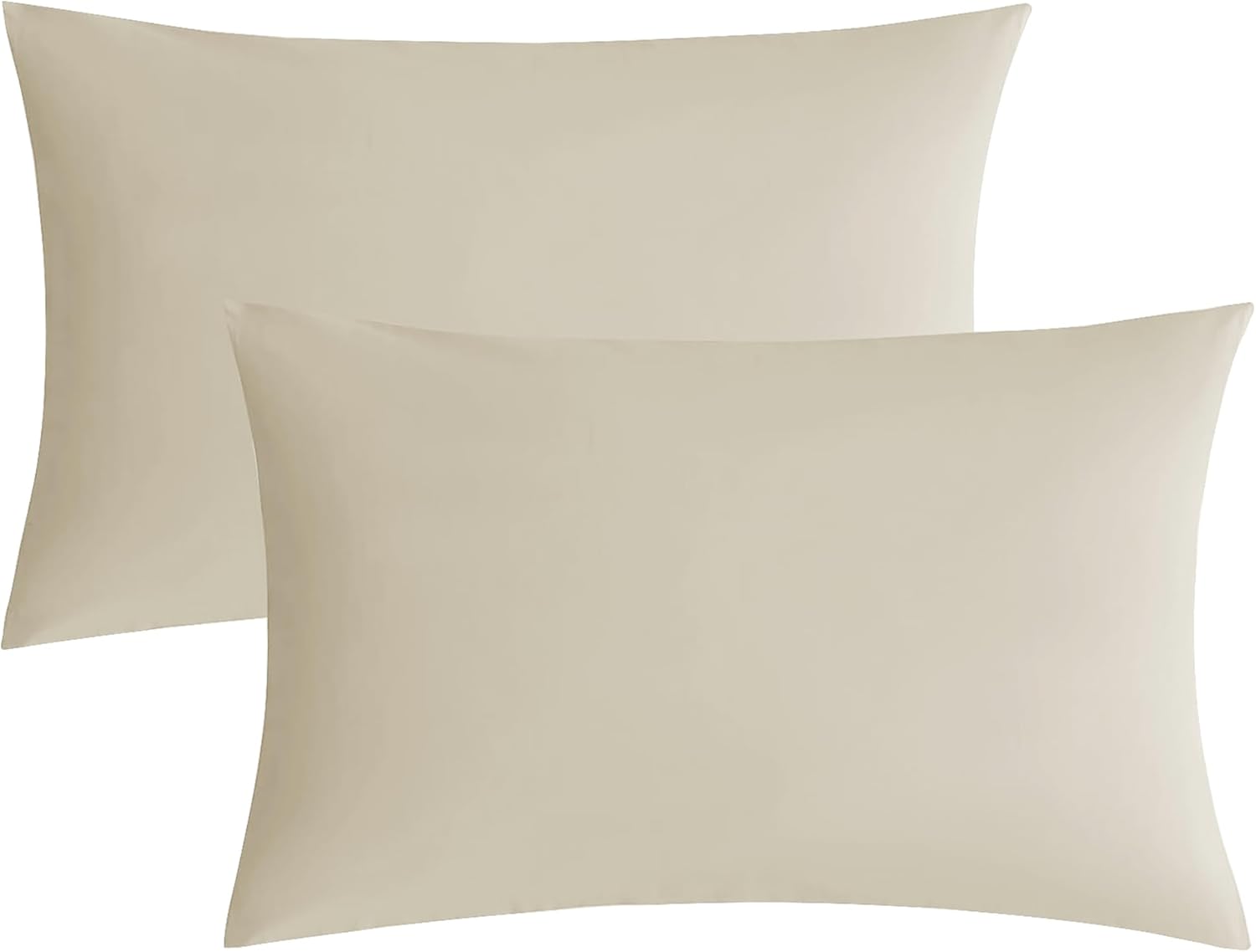 JELLYMONI Pillowcases King Set of 2 Cotton Envelope Pillow Covers Light Khaki 20×36in Bed Pillow Cases 100% Washed Cotton Soft Breathable (Pillows are not Included)