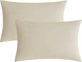 JELLYMONI Pillowcases Standard Set of 2 Cotton Envelope Pillow Covers Light Khaki 20×26in Bed Pillow Cases 100% Washed Cotton Soft Breathable (Pillows are not Included)